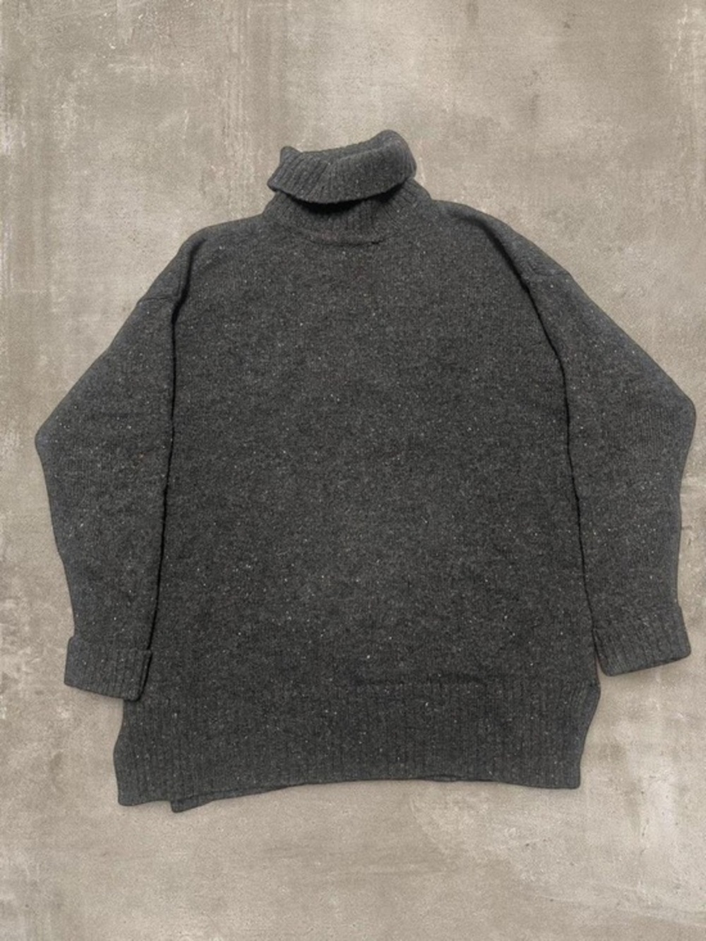 Express Tricot 100% Wool Turtleneck Sweater Women’s Oversized Dark Gray